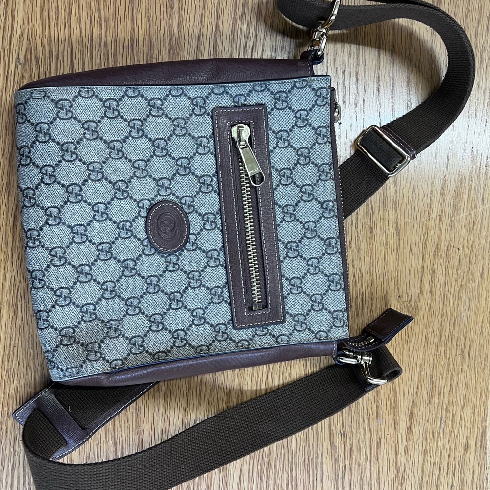 Gucci Men's Crossbody Bag - Brown and Grey